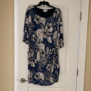 Floral Blue and White Dress